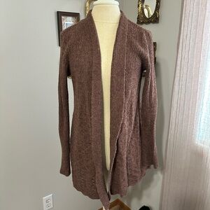 Belldini Chocolate Brown Open-Front Cardigan
